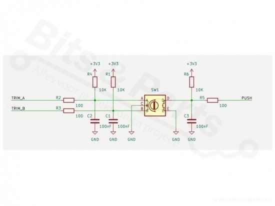 Display OLED 128x160 1,3 Inch I2C Wit met EC11 Rotary Encoder